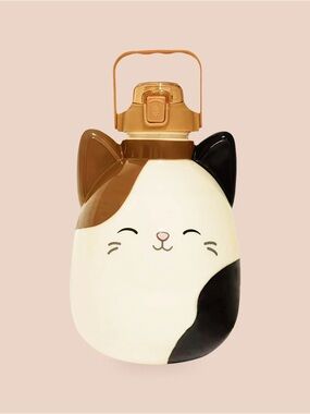 squishmallow cam the calico cat water bottle tumbler with crossbody strap